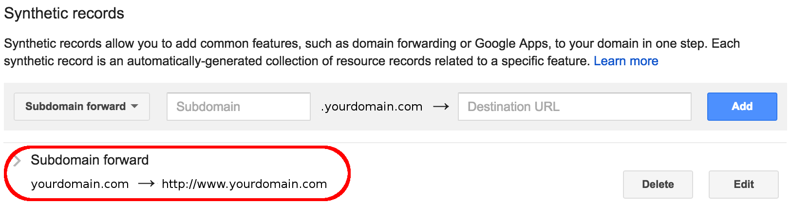 Google Domains Domain Listing Page